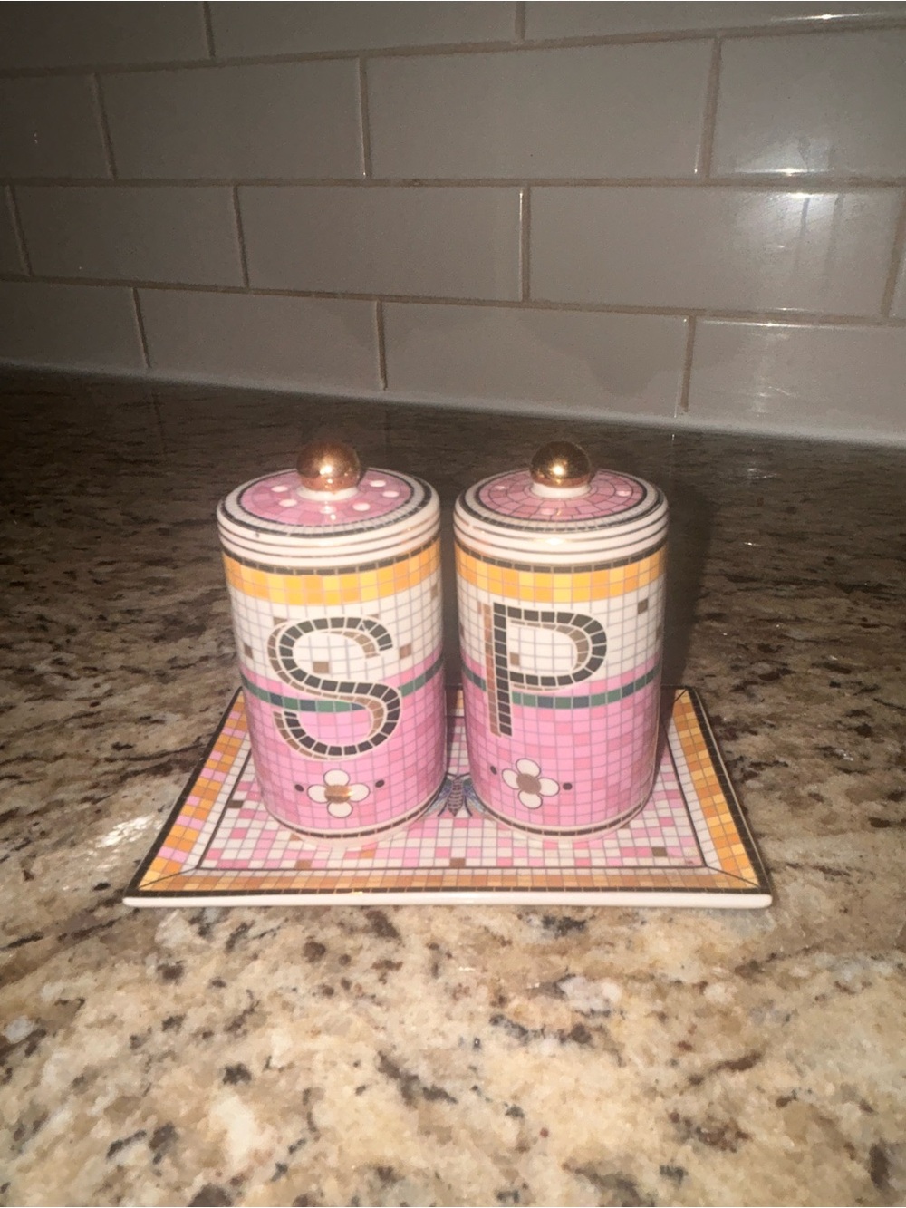 Anthropologie Garden Deco Salt & Pepper Set New